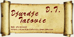 Đurđe Tatović vizit kartica